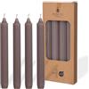 COMFORDER Set di 4 candele da tavola in tinta unita + a coste, 20 cm, durata 7 ore (malve)