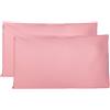 FARFALLAROSSA Coppia di Federe 100% Puro Cotone 40x80 CM, Set di 2 Tessuti per Cuscino Letto, Chiusura a Busta, Tinta Unita, Misura Standard - Rosa