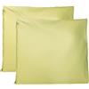 FARFALLAROSSA Coppia di Federe 100% Puro Cotone 60x60 CM, Set di 2 Tessuti per Cuscino Letto Made in Italy, Chiusura a Busta, Tinta Unita, Misura Standard - Verde Chiaro