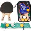 A to Z Il set da ping pong include 2 pipistrelli, 3 palline, rete e supporto di imballaggio, Multicolore, Taglia unica