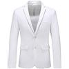 Botong Giacca da uomo con risvolto a due bottoni giacca da uomo monopetto smoking blazer giacca da ballo giacca casual cappotto da cena, bianco, 52