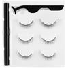 ANKROYU Kit ciglia finte 3 paia ciglia finte penna eyeliner magnetico pinzette set ciglia trucco set di strumenti ciglia magnetiche con eyeliner per salone di bellezza e casa