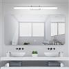 Klighten Lampada da Specchio a LED per Bagno18W 1170LM Bianco freddo 5500K Lampada da parete IP44 Lampada Specchio Bagno acciaio inox 80CM