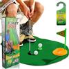 FAELNK Golf Toilet Game Golf Game Set Minigolf Adatto per Regali Divertenti per Giocatori di Golf con Mazza da Golf 65 cm, Tappetino da Golf, 2 Palline da Golf e Appendiabiti