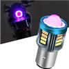 NHHEO BA20D H6 LED Faro Del Motociclo Lampadina Rosso Blu Angelo Occhio 25W 6000K con Faretto Super Bright Moto High Beam/Low Beam Giallo+Bianco 4 Modalità Illuminazione Plug and Play 12V-80V 1PCS