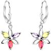 SOFIA MILANI - Orecchini da Donna in Argento 925 - con Pietra Zircone - Orecchino Pendente a Fiore - E2340