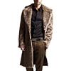 Generic Cappotto Lungo da Uomo in Pelliccia Sintetica, Giacca in Pelle Scamosciata Invernale, Parka Antivento, Nero, XL