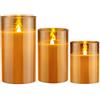 Pauleen Classy Golden Candle 48121 cera con batteria e funzione timer 6H set di 3 candele a LED 0.6 W, Pendant light