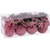BigBuy Christmas Palline di Natale multicolore rosa velluto a coste Foam 6 x 6 x 6 cm (8 pezzi)