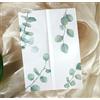 Puremigo Confezione da 50 giacche in pergamena pre-piegate con stampa verde per inviti da 12,7 x 17,8 cm, carta pergamena da 105 g/m², 12,7 x 17,8 cm, buste per inviti di nozze trasparenti