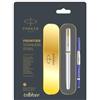 Parker Frontier Steel GT Gold Trim Rollerball Roller Ball Pen RB inchiostro b...