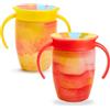 Munchkin Miracle 360 Baby Tazze , Bicchiere per bambini a flusso libero per bambini , Tazza per allenamento , Senza BPA , Bottiglia d'acqua , 12+ Mesi , 10oz/296ml , 2 Pezzi , Giallo & Rosso