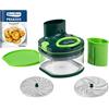 Genius Nicer Dicer Pegasus - Tritatutto per verdure, 10 pezzi, coperchio a mano, a basso sforzo, per lavori veloci e sicuri, grattugiare finemente e tagliare grossolanamente