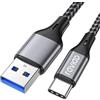 RAVIAD Cavo USB Type-C [USB 3.0, 1M], Cavo USBC Ricarica Rapida 3A QC 3.0, Cavo USB Tipo C per iPhone 16 15, Samsung Galaxy S24 S23 S22 S21 S20 S10 A71 A51 Note 20 10, Pixel 7, OnePlus, Realme