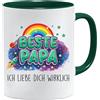 Acen Merchandise Tazza con scritta in lingua tedesca Yoda beste Papa. Ich liebe dich wirklich Ich liebe dich lichTazza Yoda, Baby Yoda Office Tazza da caffè divertente, tazza papa Steingut, tazza papà 2023, tazza papà