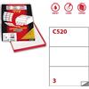 MARKIN Etichetta adesiva C/520 bianca 100fg A4 210x99mm (3et/fg) Markin