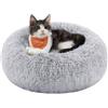 Feandrea Cuccia Cane Interno, Cuccia per Cani, Lettino per Animali Domestici a Ciambella, Cuscino Sfoderabile e Lavabile, Tappeto di Peluche, Diametro 40 cm, Grigio Ombré PGW036G01