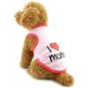 Zunea I Love My Mommy Canotta per Cani Piccolo Canotta Sandy Beach Cotone T-shirt Cucciolo Gatto Cagnolino Yorkshire Chihuahua Vestiti Rosa L