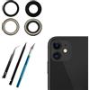 PeiDog Sapphire 11 - Obiettivo di ricambio per fotocamera iPhone 11, nero, standard, messa a fuoco fissa, grandangolo, pezzo unico con adesivo, protezione a 360 gradi, facile da sostituire