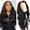 Jreitsere Parrucca Donna Capelli Veri Umani Lunghi 13x4 Lace Front Wig Body Wave Human Hair Wigs 150% Density Parrucca Nera Liscia 22 Pollici