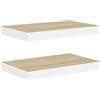 vidaXL Scaffali a Parete 2 pz Rovere e Bianco 50x23x3,8 cm in MDF