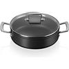 Le Creuset Sauté in alluminio antiaderente con coperchio vetro, diameter 24 cm, Nero, 51113240010500