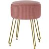 IBUYKE Velluto Stoccaggio Poggiapiedi Sgabello Ottomano, Trucco Vanity Sgabello Tavolino con Gambe In Acciaio Dorato Rimovibile Copertura, Tavolino da Caffè Top Cover, Rosa