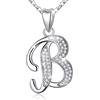AEONSLOVE Collana con Iniziale Nome Collana Lettera Donna Argento 925 Ciondolo Lettera Zirconia Cubica Collana con B Gioielli Ragazza