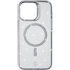 Cellularline - Sparkle Mag - iPhone 15 Pro Max - Custodia Trasparente con Finishing Glitterato Compatibile con Ecosistema MagSafe - Bordi, Tasti e Connettori Protetti - Rosso