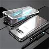 Colala Cover Samsung Galaxy S8,Magnetica Custodia[Cornice Metallica][Doppio Vetro Temperato] Adsorbimento Magnetico 360 Gradi Full Body Trasparente Vetro Temperato,per Samsung Galaxy S8 Cassa - Argento