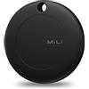 MiLi MiTag Smart Tracker Tag, Localizzatore Bluetooth Compatibile con Apple Dov'è (Solo iOS), Trova Oggetti e Chiavi/Bagagli/Valigie/Zaini, Portafogli/Batteria Sostituibile/IP67 Impermeabile, 1 Pezzo Nero