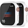 HANKN 2 Pezzi Custodia per Apple Watch Serie 6 5 4 SE 40mm Cover Proteggi Schermo Vetro Temperato, Opaco Rigida Antiurto Case Copertura Totale Iwatch (40mm, Bianco)