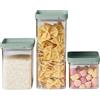 Mepal - Set di 3 Contenitori da Cucina Omnia - Contenitori con Coperchio adatti alla Credenza e al ripiano - Organizzazione e Conservazione degli Alimenti - 700 ml, 1100 ml e 2000 ml - Nordic sage