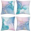Bonhause Federe per Cuscini Marmo Colorato 45 x 45 cm Copricuscini Decorativi Rosa Viola Blu Turchese Acquerello Astratto Moderno Federa per Cuscino Divano Letto Casa Decorazione Set di 4
