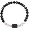 COAI Bracciale di Pietre Naturali da Donna con Perline di Tormalina Nera e Pietra di Luna e Pietra Tormalina Negra Grezza L