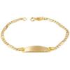 Monde Petit Mondepetit - Bracciale Bebè Bambini ragazza Oro Giallo 9K Personalizzata Schiava Figaro 3X1 Opaca Brillante 14 cm - Scatola Regalo - Certificato di garanzia