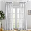 PONY DANCE Tende per Interni con Fettuccia Curtains Salotto 2 Pezzi L 140 x A 245 CM Tende Moderne per Soggiorno Semitrasparenti con Effetto Lino, Grigio Chiaro
