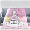 PAAHRYI Coperta unicorno rosa bambini, Cartoon Unicorn ragazze coperta, nuvole arcobaleno cavallo stampa flanella coperta in pile per gli adolescenti regalo (130 x 150 cm, B)