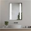 Home Glow Specchio da bagno verticale 50x70cm con luci LED, con illuminato interruttore touch, Doppie strisce LED Specchio da bagno rettangolare con luce frontale bianca naturale
