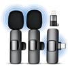 Qhot Microfono Wireless per iPhone, Microfono Lavalier Wireless per Registrazione Video, Streaming Live, Podcast, Vlog, YouTube/TikTok (iOS&USB-C/2 Mic)
