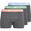 JACK & JONES Jacmilo Boxer Briefs 3 Pack Pantaloncino, Dark Grey Melange/Pack:dgm - Dgm, M Uomo