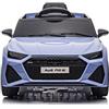 TOYSCAR Macchina Elettrica Per Bambini Audi RS 6 Full Optional Auto Elettrica Per Bambini Telecomandata Sedile In Pelle Porte Apribili Doppio Motore Elettrico 12V Carico 25 Kg TOYSCA Grigio Blue