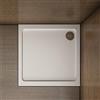 AICAit Piatto Doccia Quadtato In Marmo Minerale e Resina Mista Ultra Sottile Bianco Lucido Antiscivolo Antibatterico 80x80x3cm