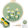 JSRQT Kit di Ricamo per Aghi da Punzonatura, Kit per Principianti per Ricami,Strumento di Punch Needle Embroidery Kit (Fiori e Piante)