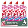 Wc Net - Candeggina Gel Profumata, Detergente per Sanitari e Superfici, Azione Sbiancante e Igienizzante, Fragranza Flower Fresh, 700 ml x 4 Confezioni
