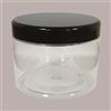 LUCGEL SRL 20 Pz Vaso Barattolo Pet Trasparente Basso 100 Ml + Coperchio Nero Lucido Ideale per Gelato