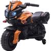 HOMCOM Moto Elettrica per Bambini 18-48 Mesi con Fari e Clacson, in PP e Metallo, 88.5x42.5x49 cm, Arancio