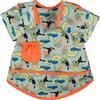 Close Pop-in Waterproof Baby Bibs Long Sleeve with Front Pocket from 6 to 18 Months Old, Machine Washable at 40 Degrees, Orangutan Print