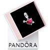 PANDORA Ciondolo Moments a forma di cuore e freccia in argento Sterling con zirconia cubica trasparente e vetro di Murano rosso