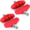 cyclingcolors 4x Pattini Freno Bici Corsa City 50mm Ganasce Pastiglie con Vite Bicicletta Freni Ricambio, rosso